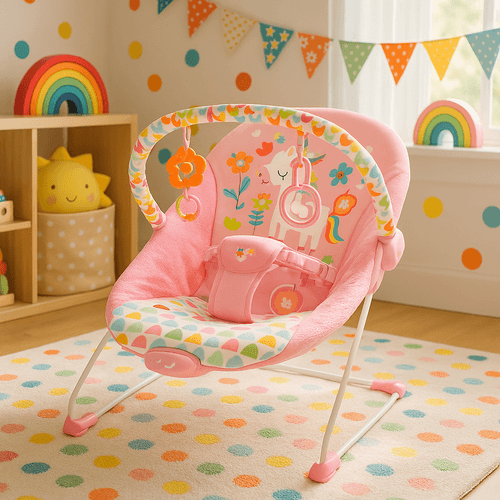 Silla mecedora Unicornio rosa para bebé