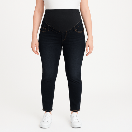 Skinny jeans azul sólido de maternidad