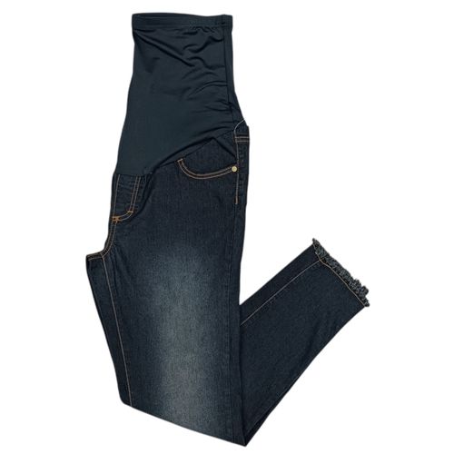 Skinny jeans azul sólido de maternidad