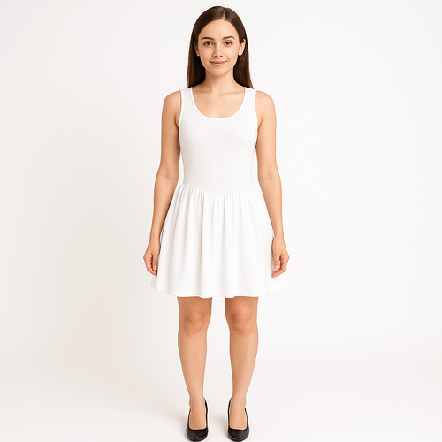 Vestido blanco sólido