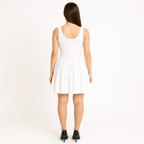 Vestido blanco sólido