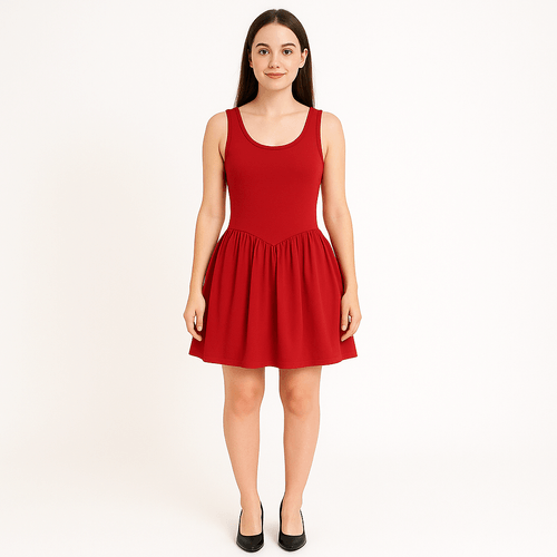 Vestido rojo sólido