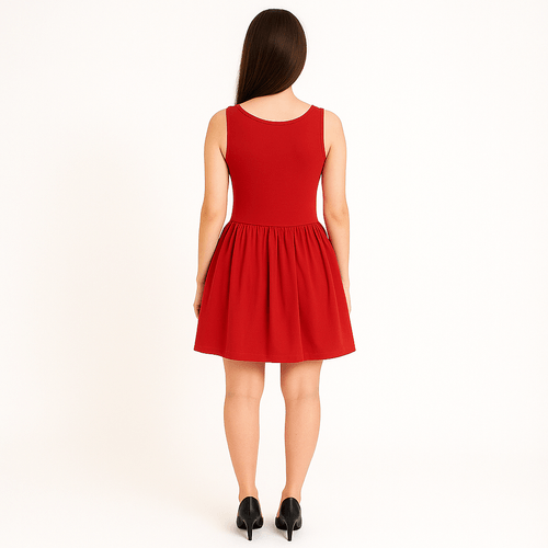 Vestido rojo sólido