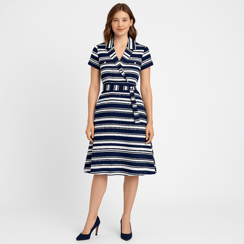 Vestido bicolor rayado