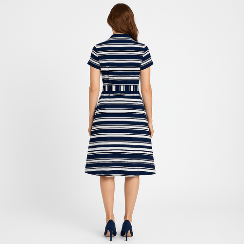Vestido bicolor rayado