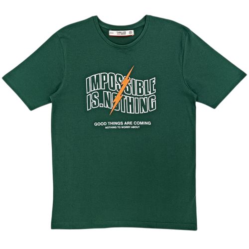 Camiseta verde estampada para hombre