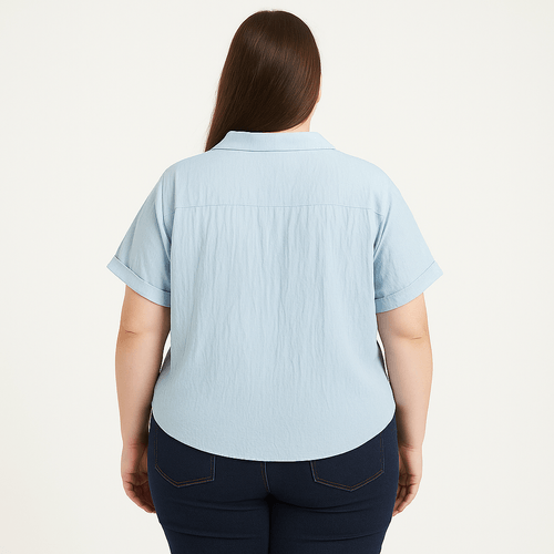 Blusa curvy celeste para mujer