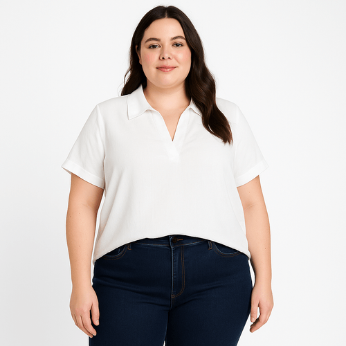 Blusa curvy blanco para mujer