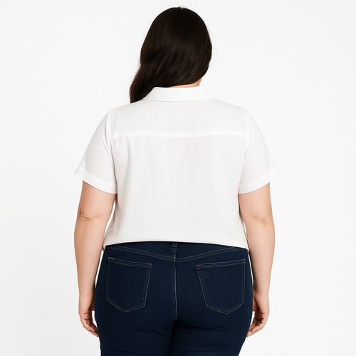 Blusa curvy blanco para mujer