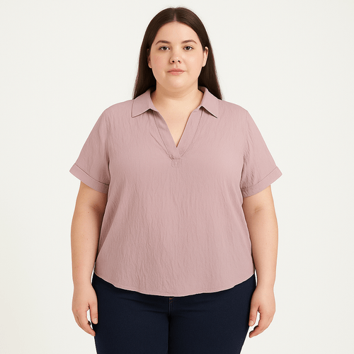 Blusa curvy beige para mujer
