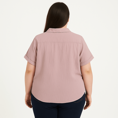 Blusa curvy beige para mujer