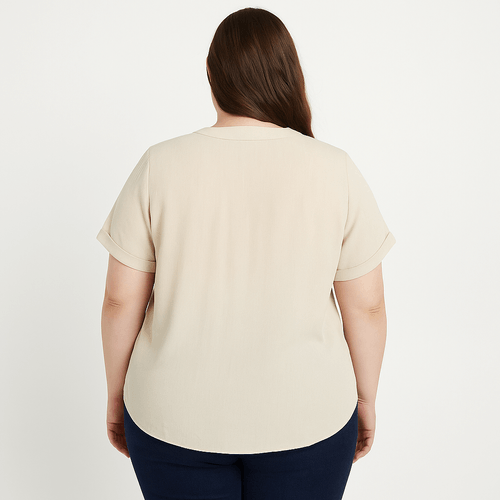Blusa curvy ivory para mujer