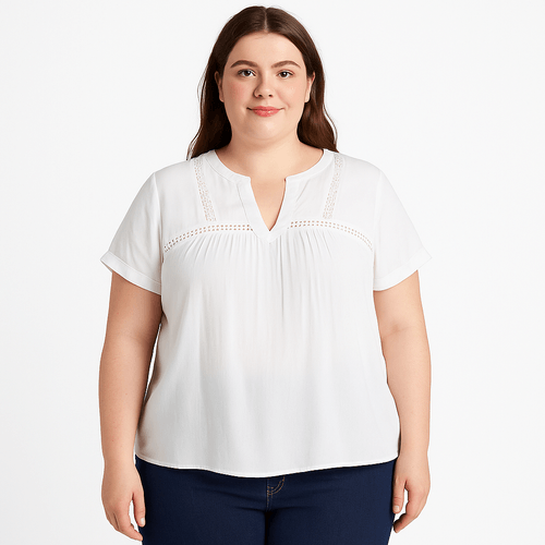 Blusa curvy blanco para mujer