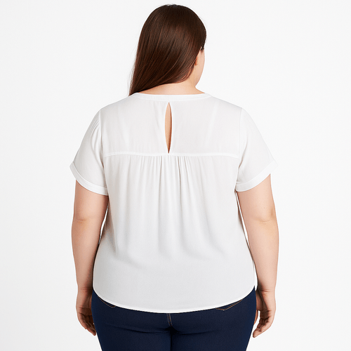 Blusa curvy blanco para mujer