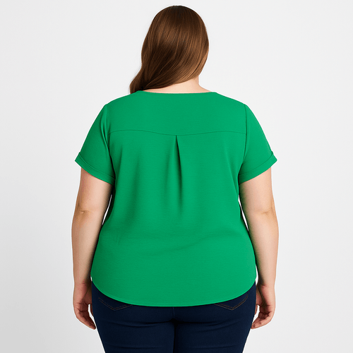 Blusa sólida curvy para mujer
