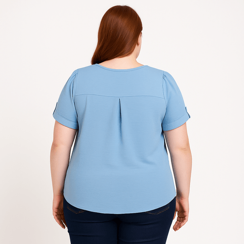 Blusa sólida curvy para mujer