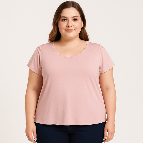 Blusa curvy rosa para mujer