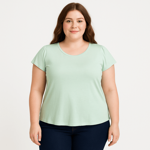 Blusa curvy verde para mujer