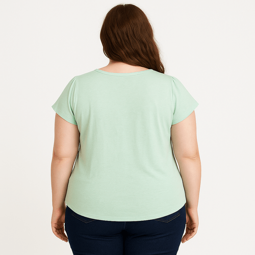 Blusa curvy verde para mujer
