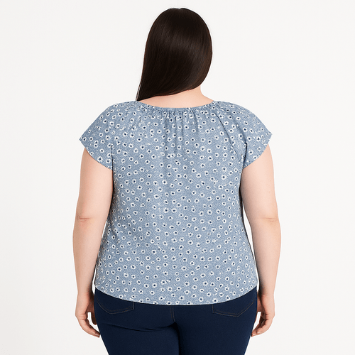 Blusa celeste estampada para mujer
