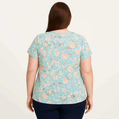 Blusa estampada celeste para mujer