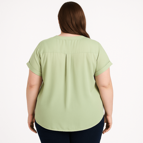 Blusa verde sólida para mujer