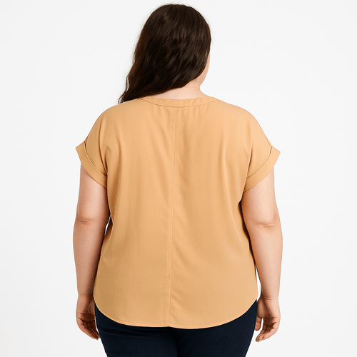 Blusa salmón sólida para mujer