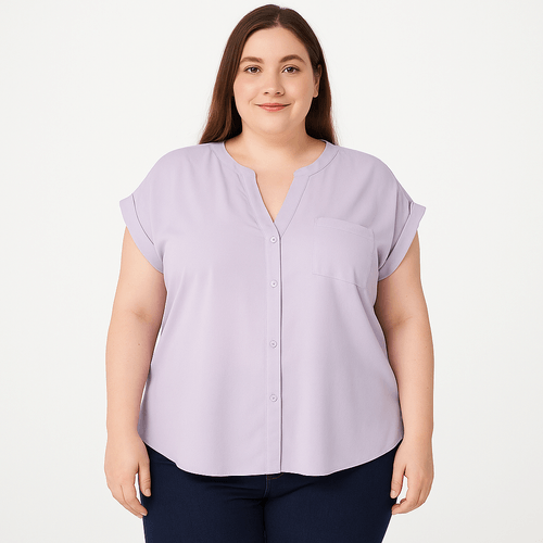 Blusa lila sólida para mujer