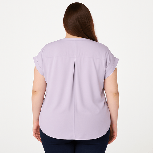 Blusa lila sólida para mujer