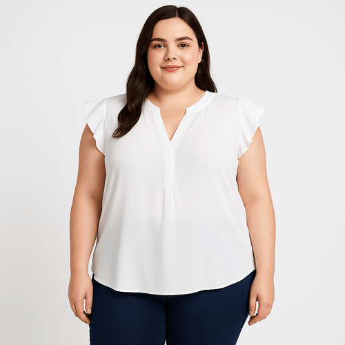 Blusa blanco sólida para mujer