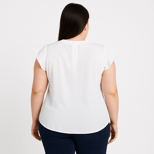 Blusa blanco sólida para mujer