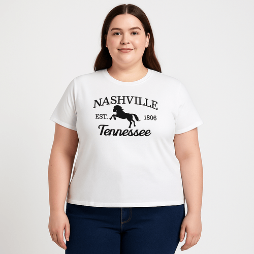 Camiseta curvy estampada para mujer