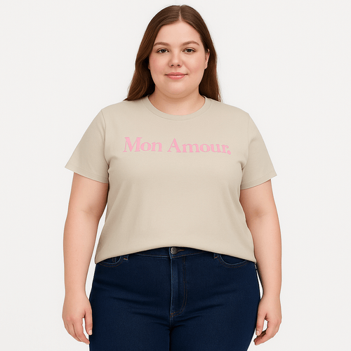 Camiseta curvy estampada para mujer