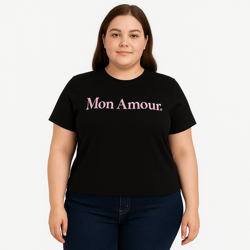 Camiseta curvy estampada para mujer