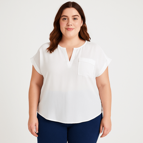 Blusa curvy con textura para mujer