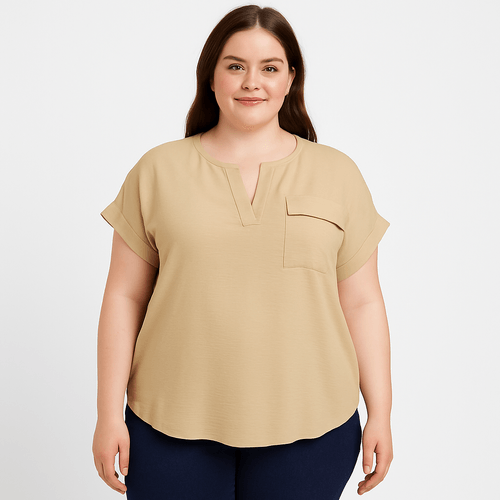 Blusa curvy con textura para mujer