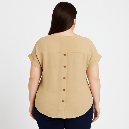 Blusa curvy con textura para mujer