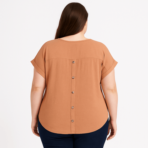 Blusa curvy con textura para mujer