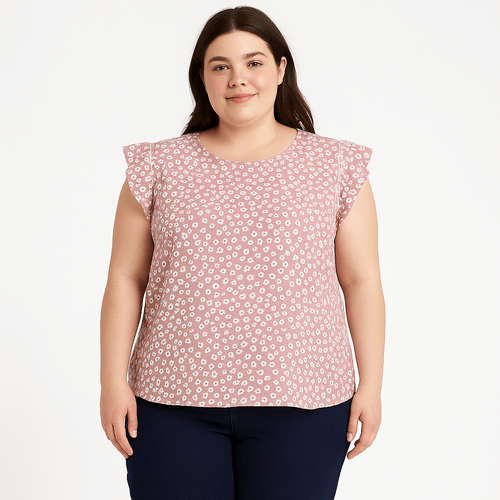 Blusa estampada rosa para mujer