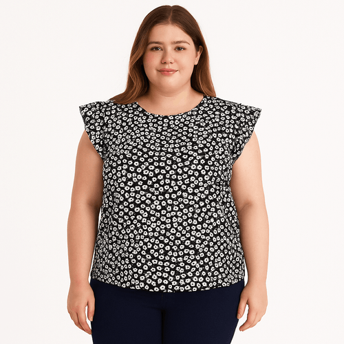 Blusa estampada negro para mujer