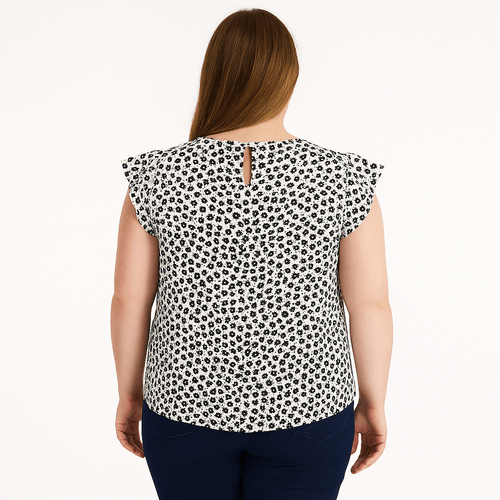 Blusa estampada gris para mujer