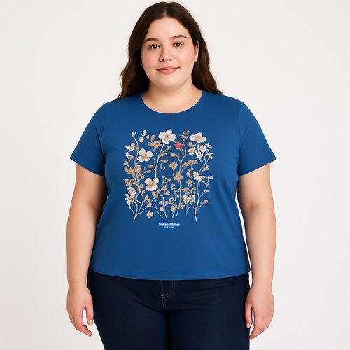 Camiseta curvy navy para mujer