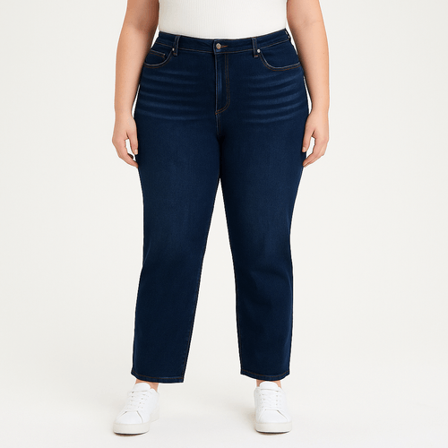 Straight jeans curvy lavado para mujer