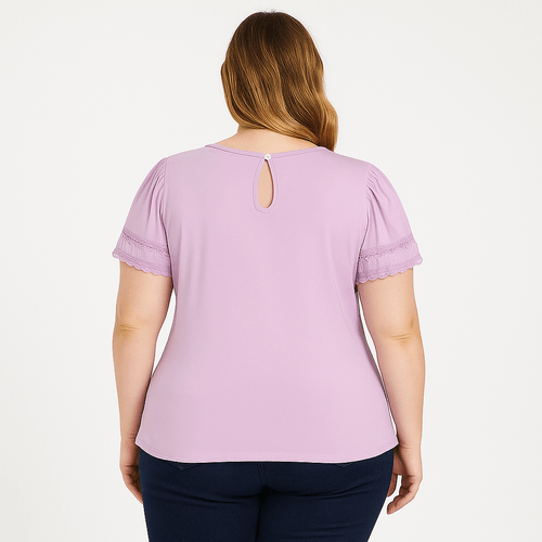 Blusa curvy lila sólida para mujer