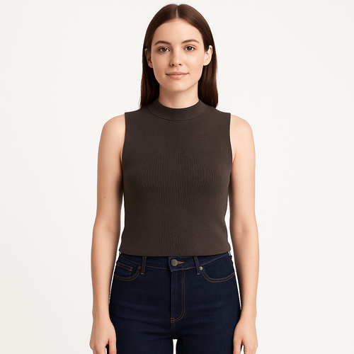 Tank top gris sólido para mujer