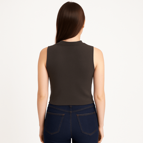 Tank top gris sólido para mujer