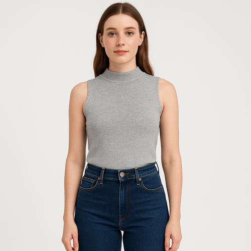 Tank top sólido gris para mujer