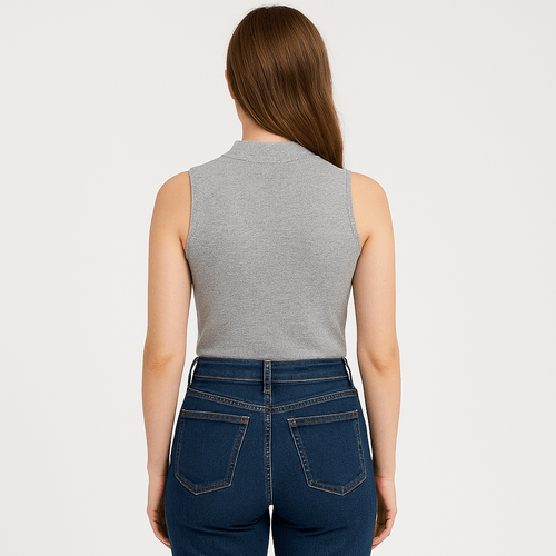 Tank top sólido gris para mujer