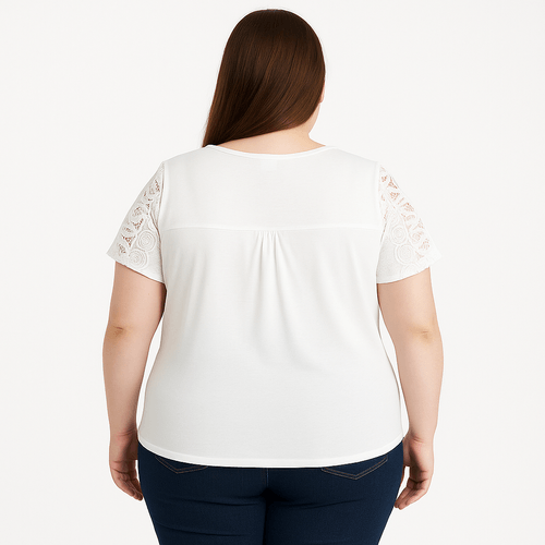 Blusa curvy blanca sólida para mujer
