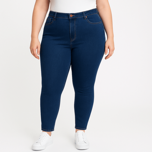 Skinny jeans curvy sólido para mujer
